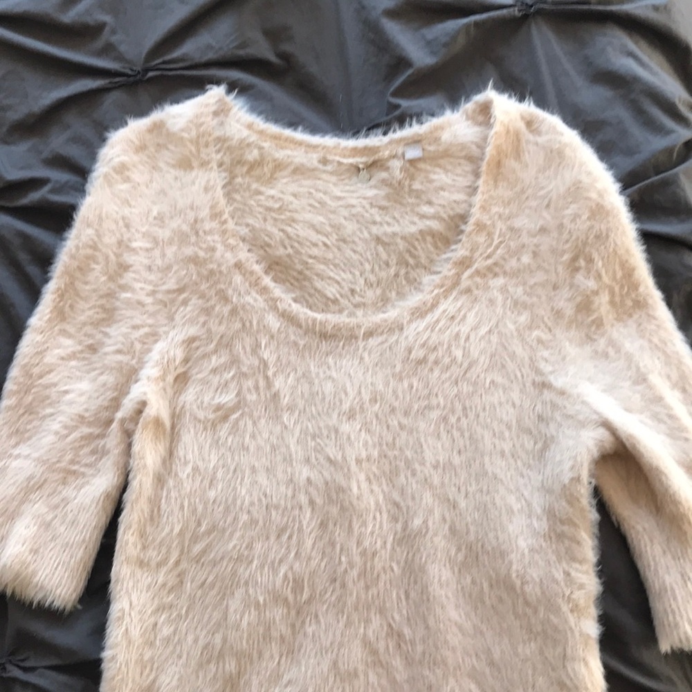 Anthropologie pink mohair sweater sz L